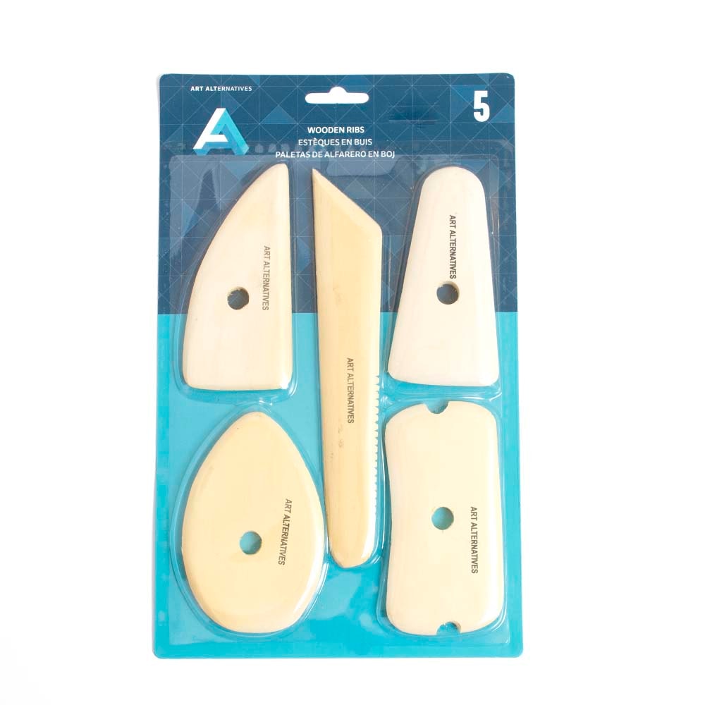 Art Alternatives, Craft Supplies, Ceramic, Art & School, Ceramic Tool, Wooden rib, 5 piece, 406305